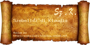Szebellédi Klaudia névjegykártya