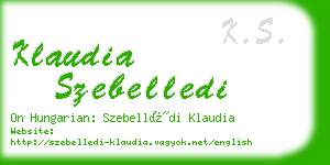 klaudia szebelledi business card